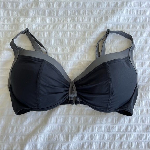 NWOT Lolë Maldives D-Cup Bikini Top in Black and Grey, S - Picture 7 of 12